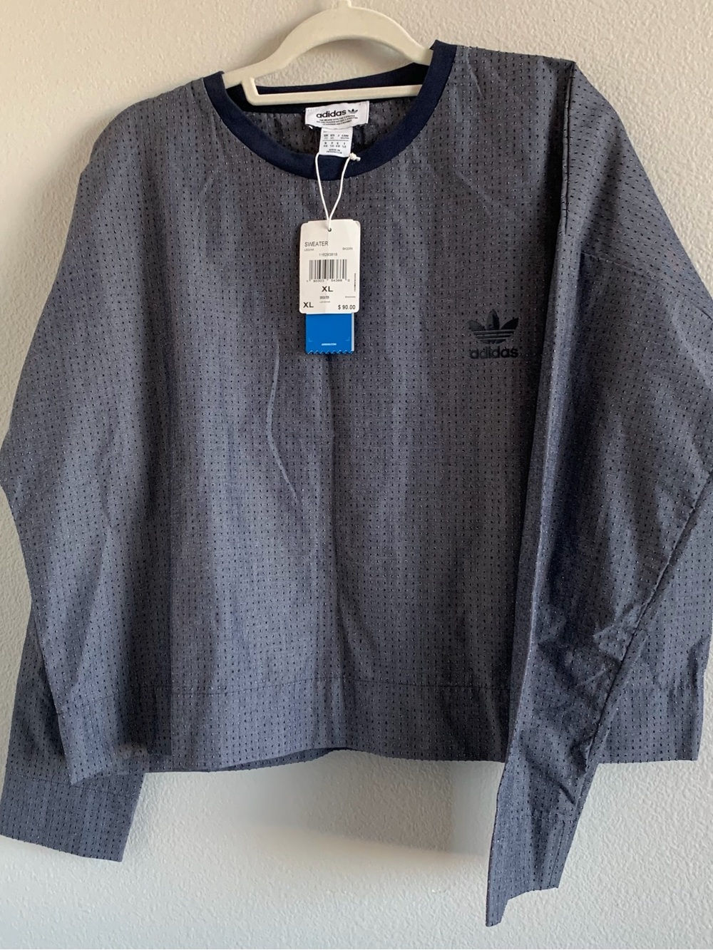 adidas Dark Navy Perforated Crew Neck Sweatshirt